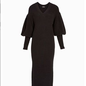 EXPRESS Balloon Sleeve Ribbed Sweater Dress